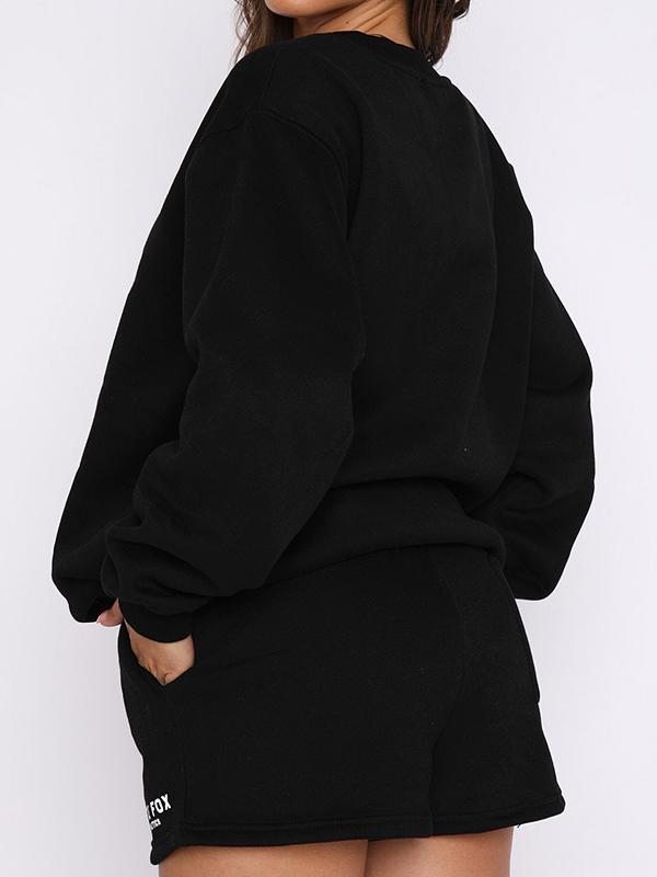 Solid Color Pull Over Baggy Sweatshirt Product Image