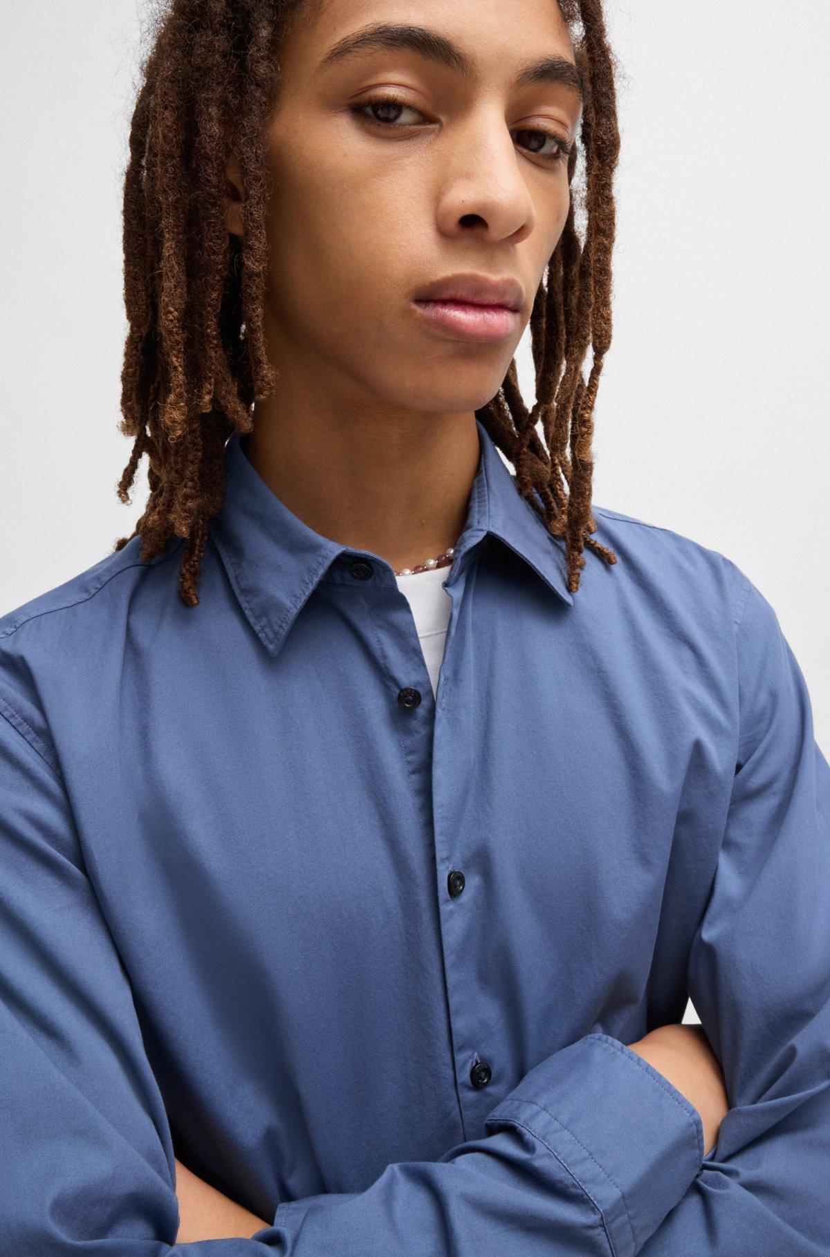 Slim-fit shirt in stretch-cotton canvas Product Image