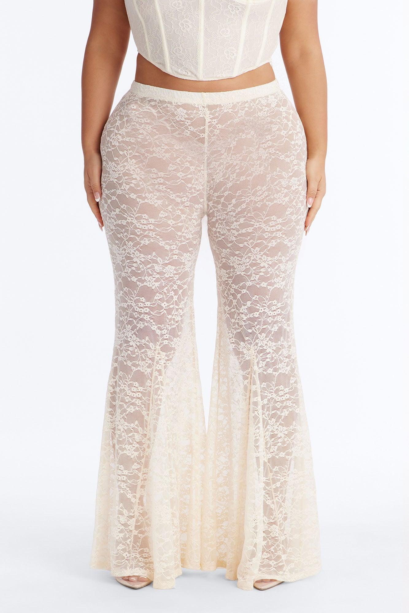 Emmalyn Lace Flare Pant - Cream Female Product Image