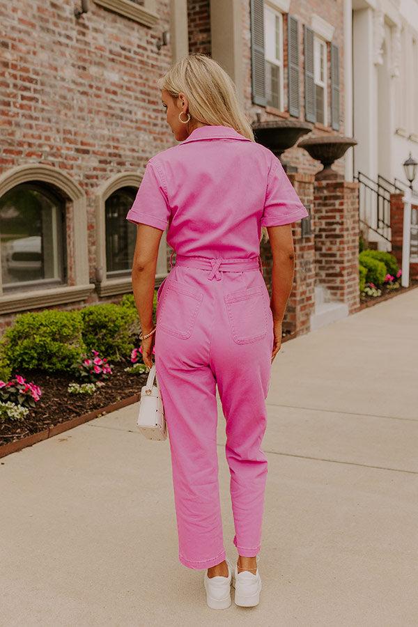 Capturing Memories Denim Jumpsuit in Violet Product Image