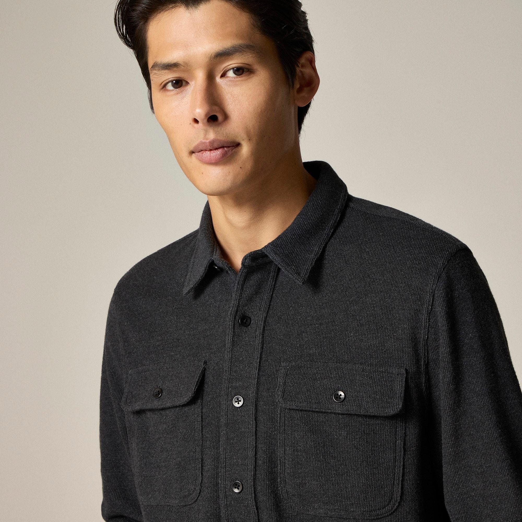 Long-sleeve textured sweater-tee shirt Product Image