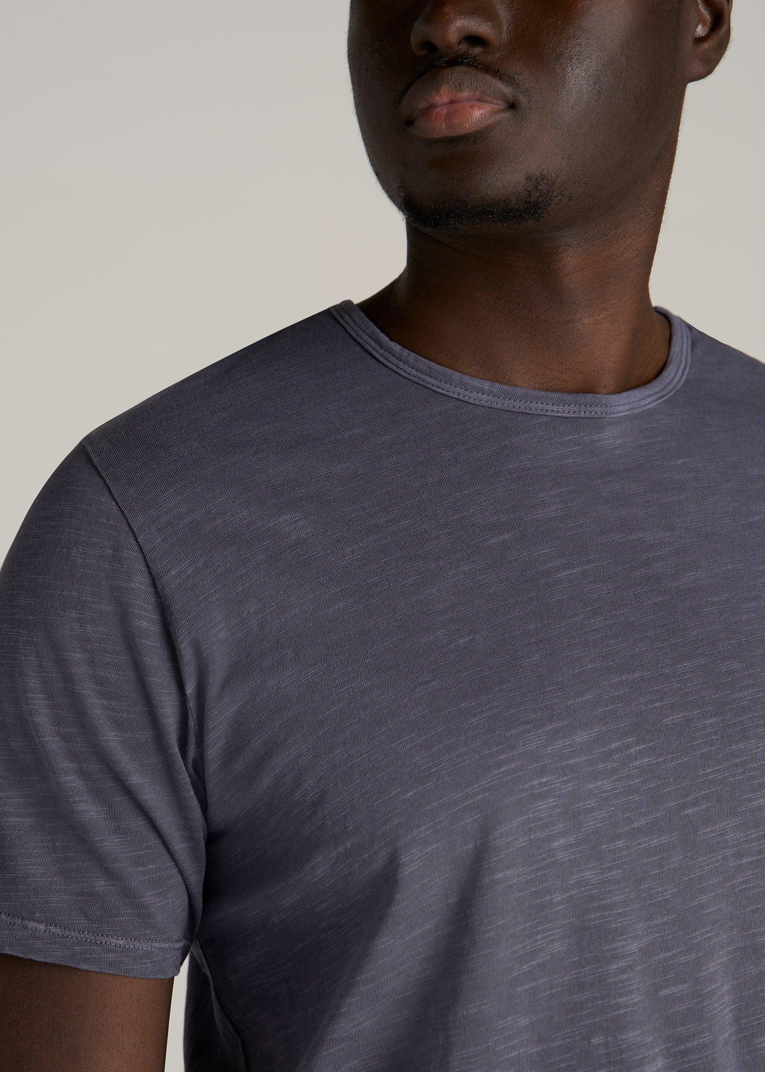 REGULAR-FIT Slub Tee for Tall Men in Grey Blue Male Product Image