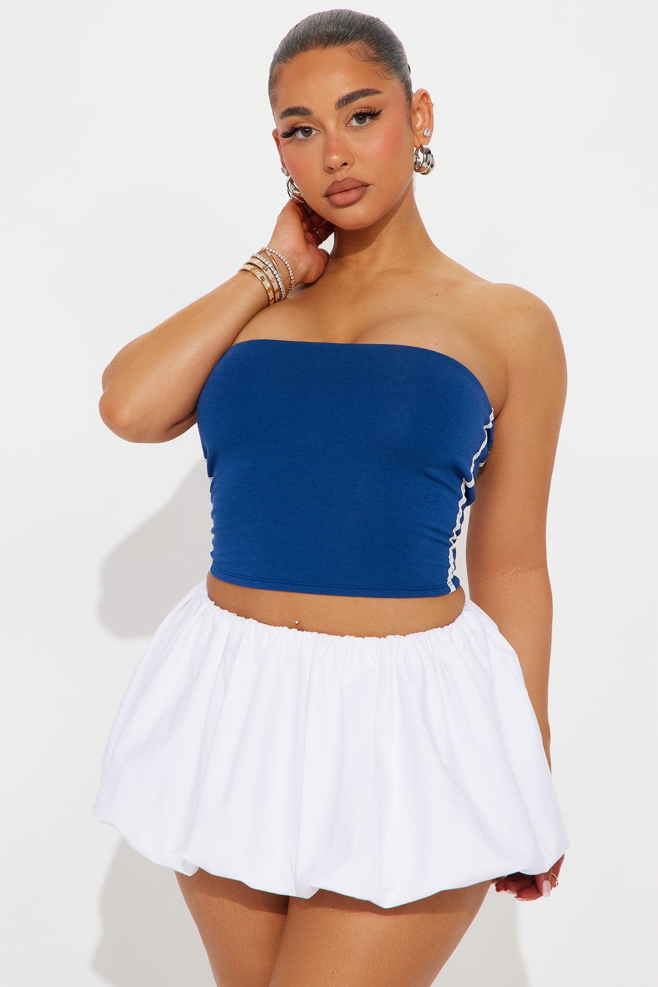 Hold Me Down Tube Top - Navy Product Image