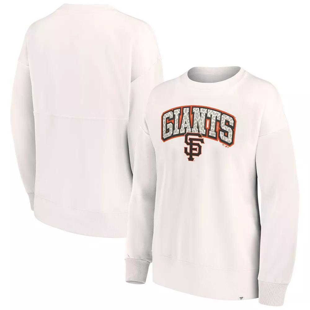 Women's Fanatics Branded Cream San Francisco Giants Leopard Pullover Sweatshirt, Size: Medium, Beige Product Image
