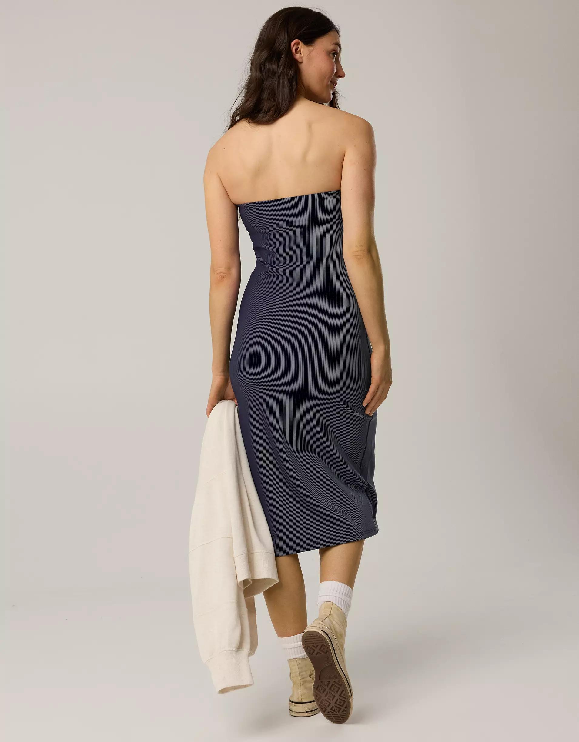 OFFLINE By Aerie Stripe Rib Night Out Midi Tube Dress Product Image