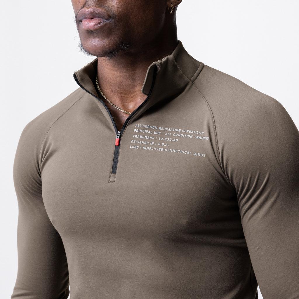 0725. Core Fitted Quarter Zip - Deep Taupe Product Image