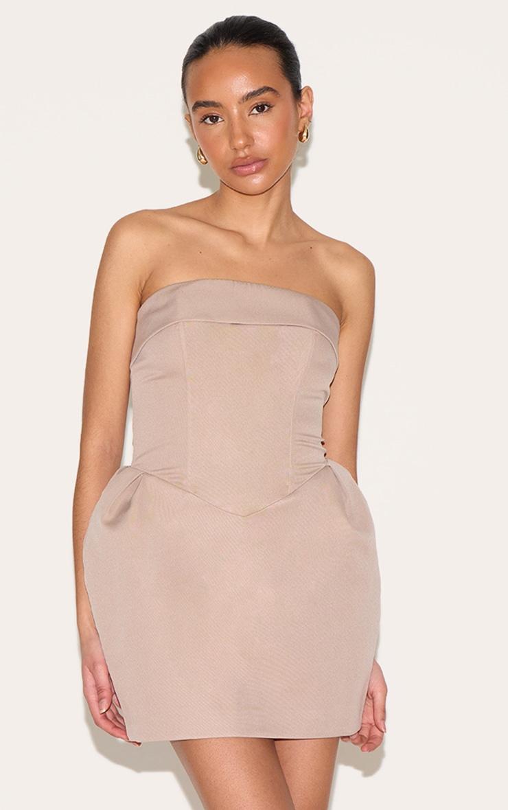 Petite Mushroom Bandeau Woven Mini Dress Product Image