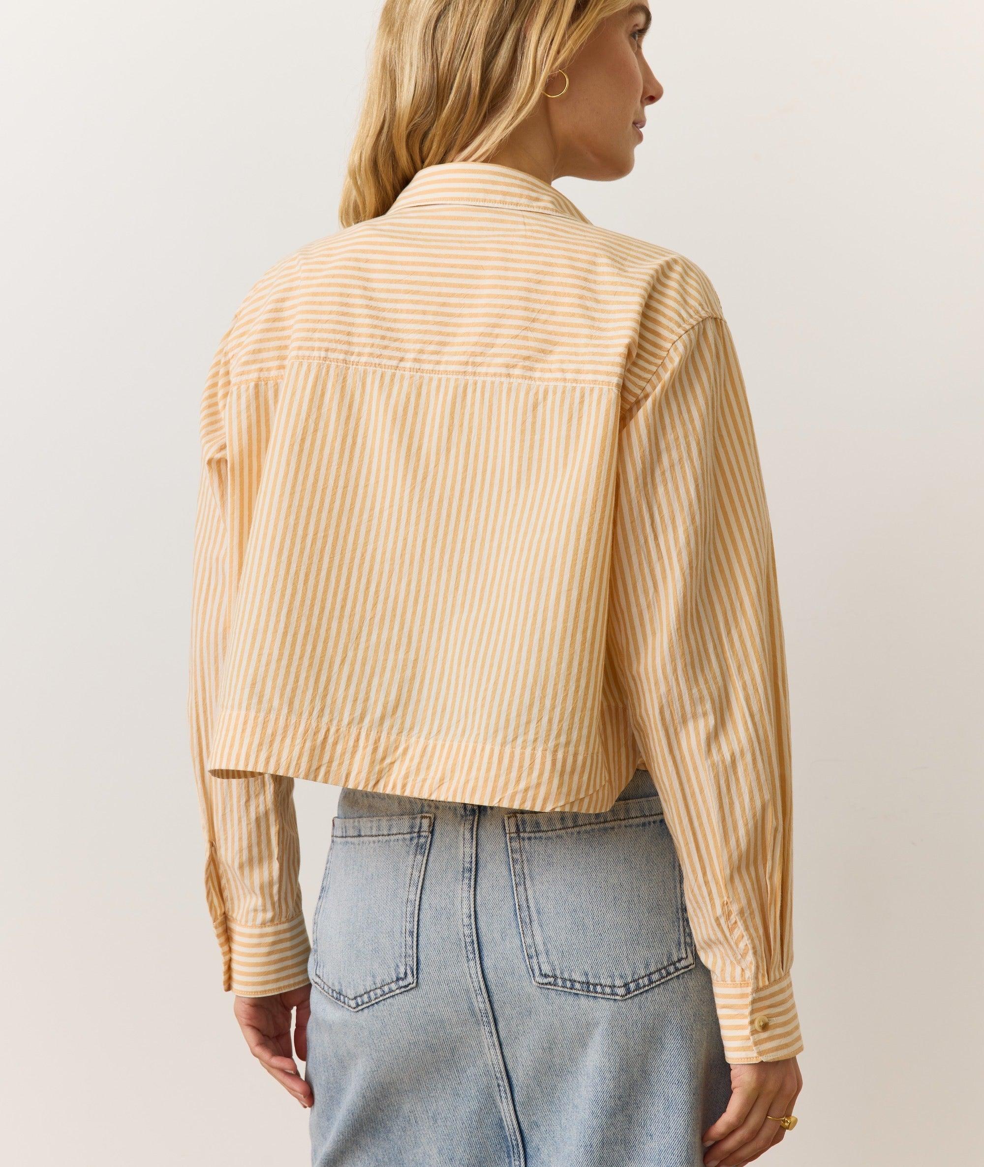Mia Cropped Shirt in Cali Poplin Product Image