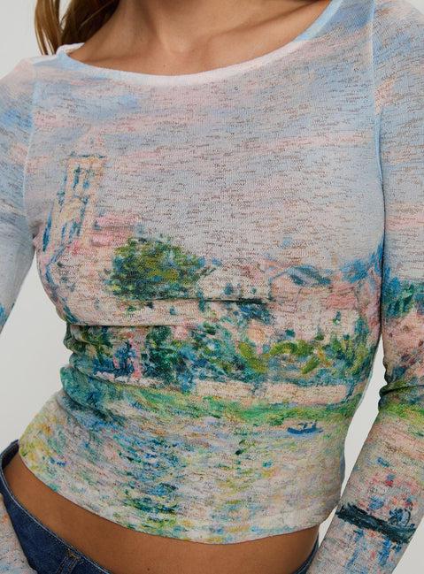 Castle On The Hill Long Sleeve Top Multi Product Image