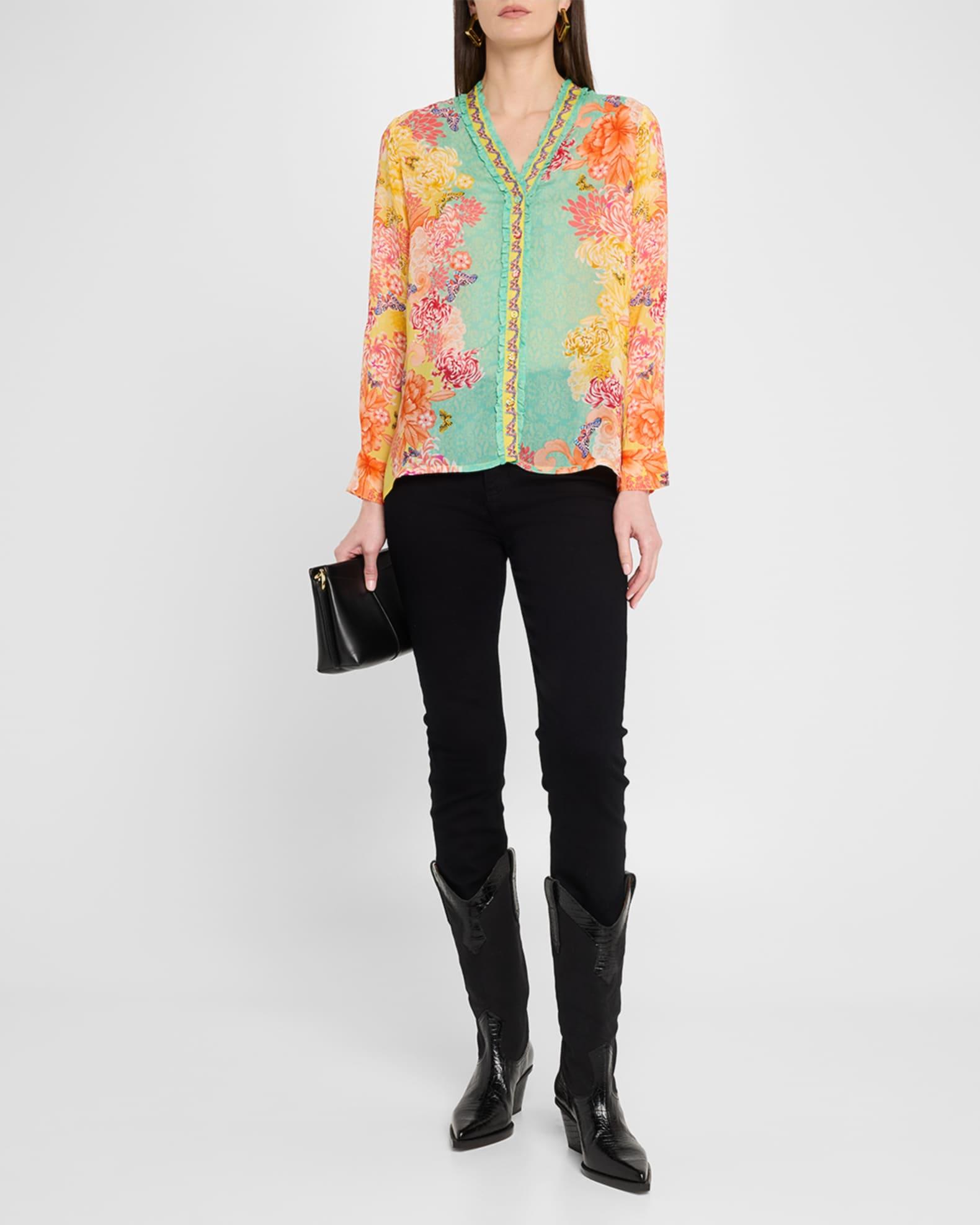 Ara Floral-Print Ruffle Shirt Product Image