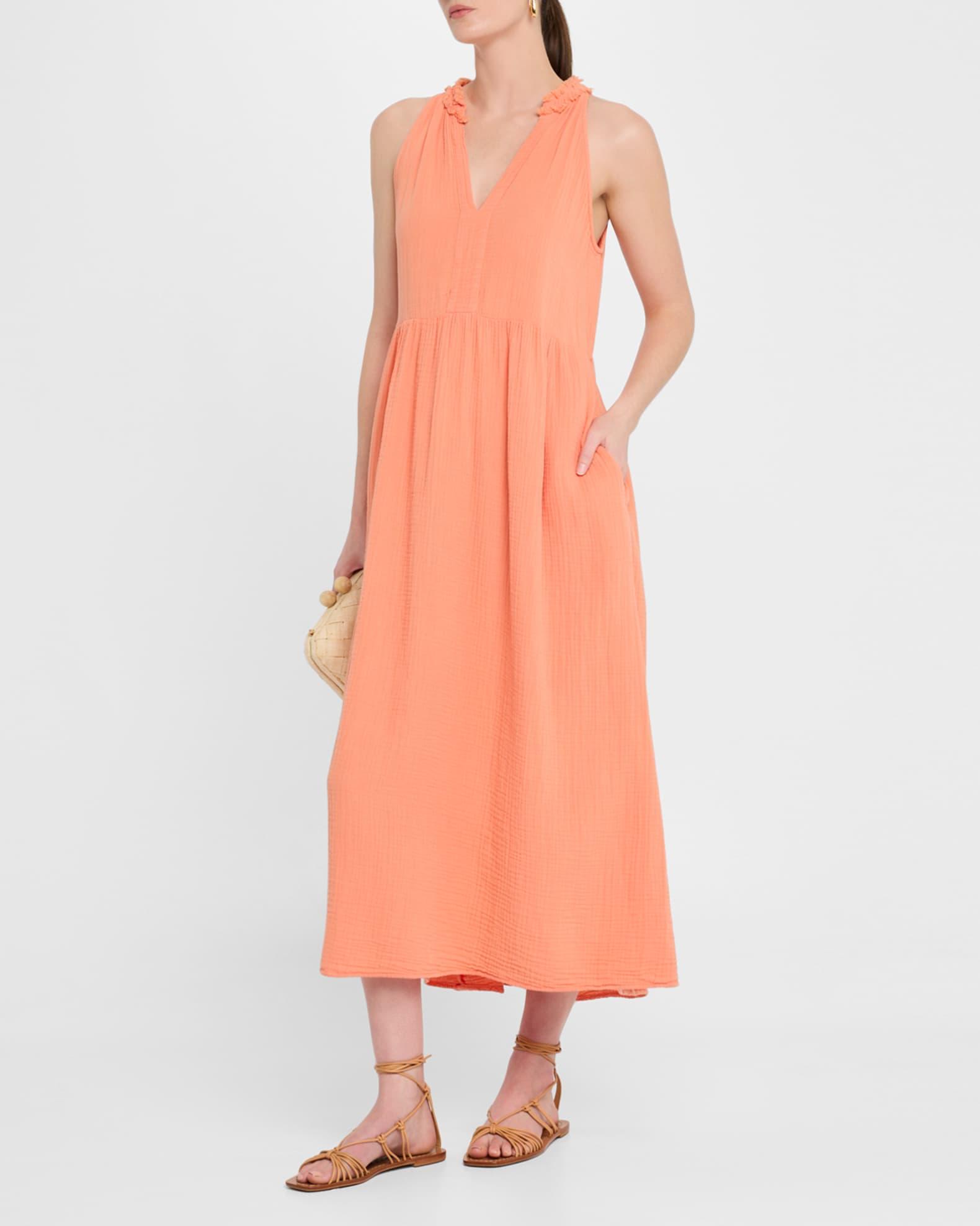 Liza Sleeveless Cotton Gauze Midi Dress Product Image