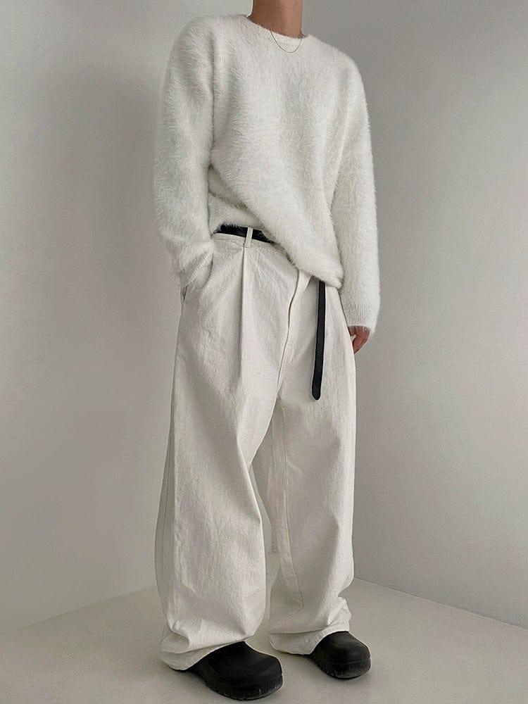 RT No. 10339 MOHAIR KNITTED ROUND NECK SWEATER Product Image