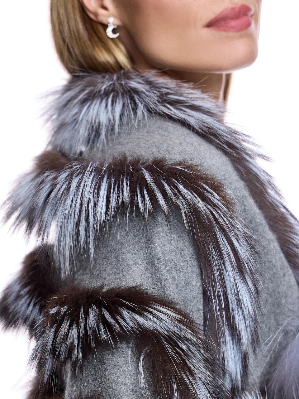 Julia & Stella Cashmere Stole With Fox Inserts Product Image