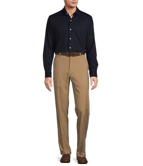 Roundtree & Yorke Performance Long Sleeve Mini Check Coat Front Shirt Product Image