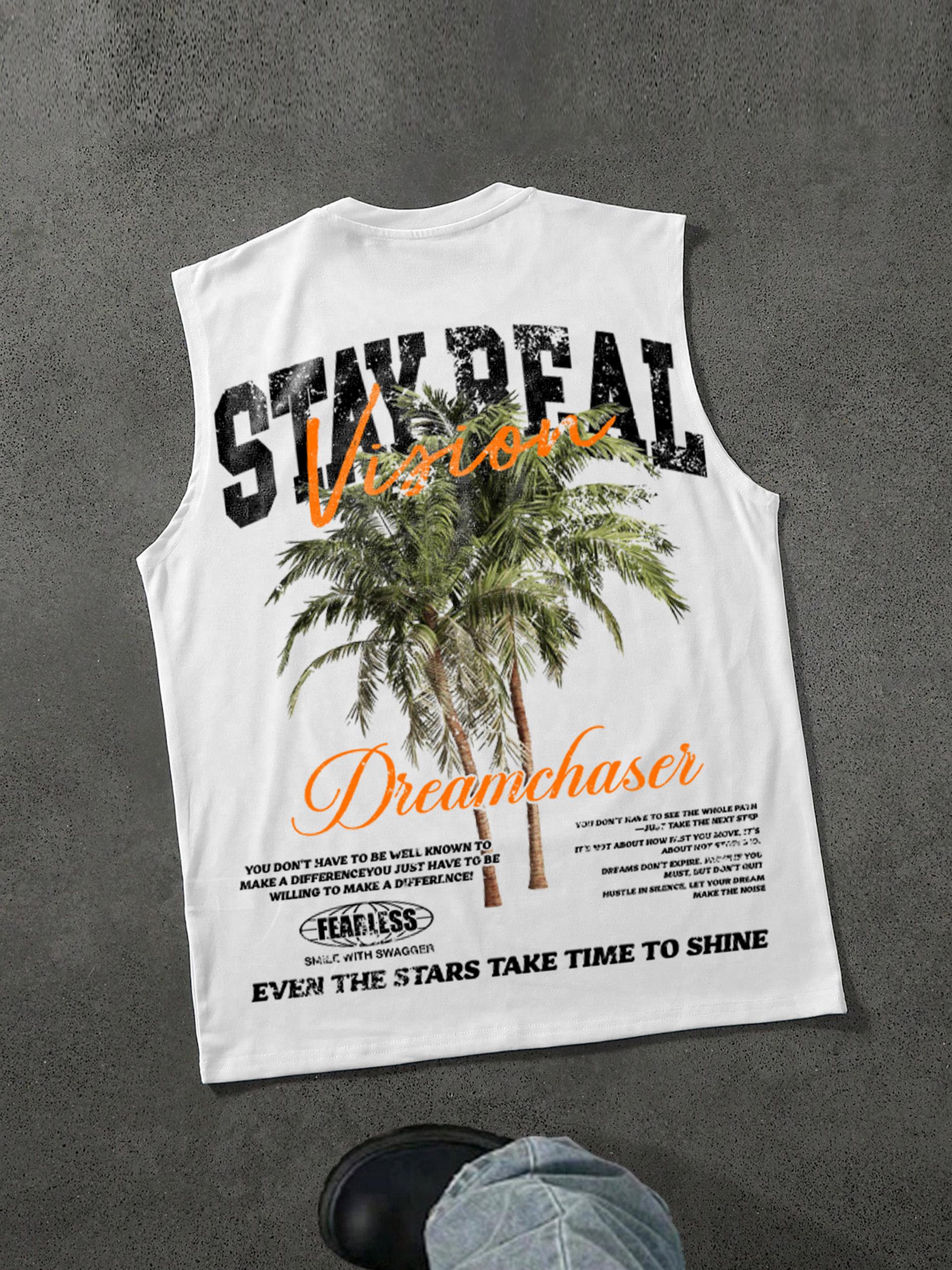 Stay Real Coconut Vacation Vintage Graphic Tank Top Product Image