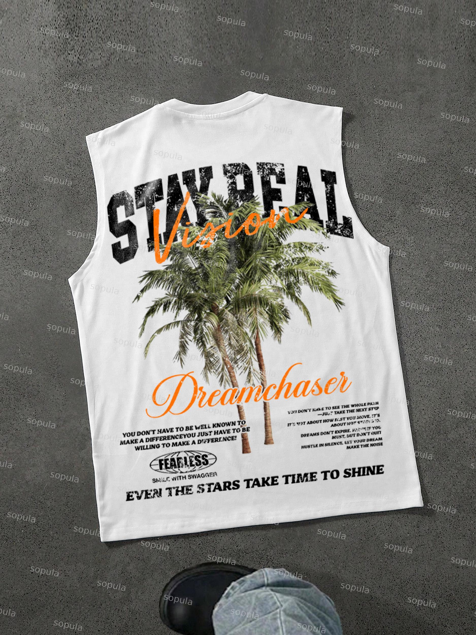 Stay Real Coconut Vacation Vintage Graphic Tank Top Product Image