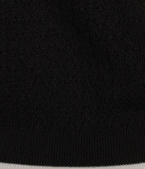 Antonio Melani Active Pointelle Short Sleeve Polo Shirt Product Image