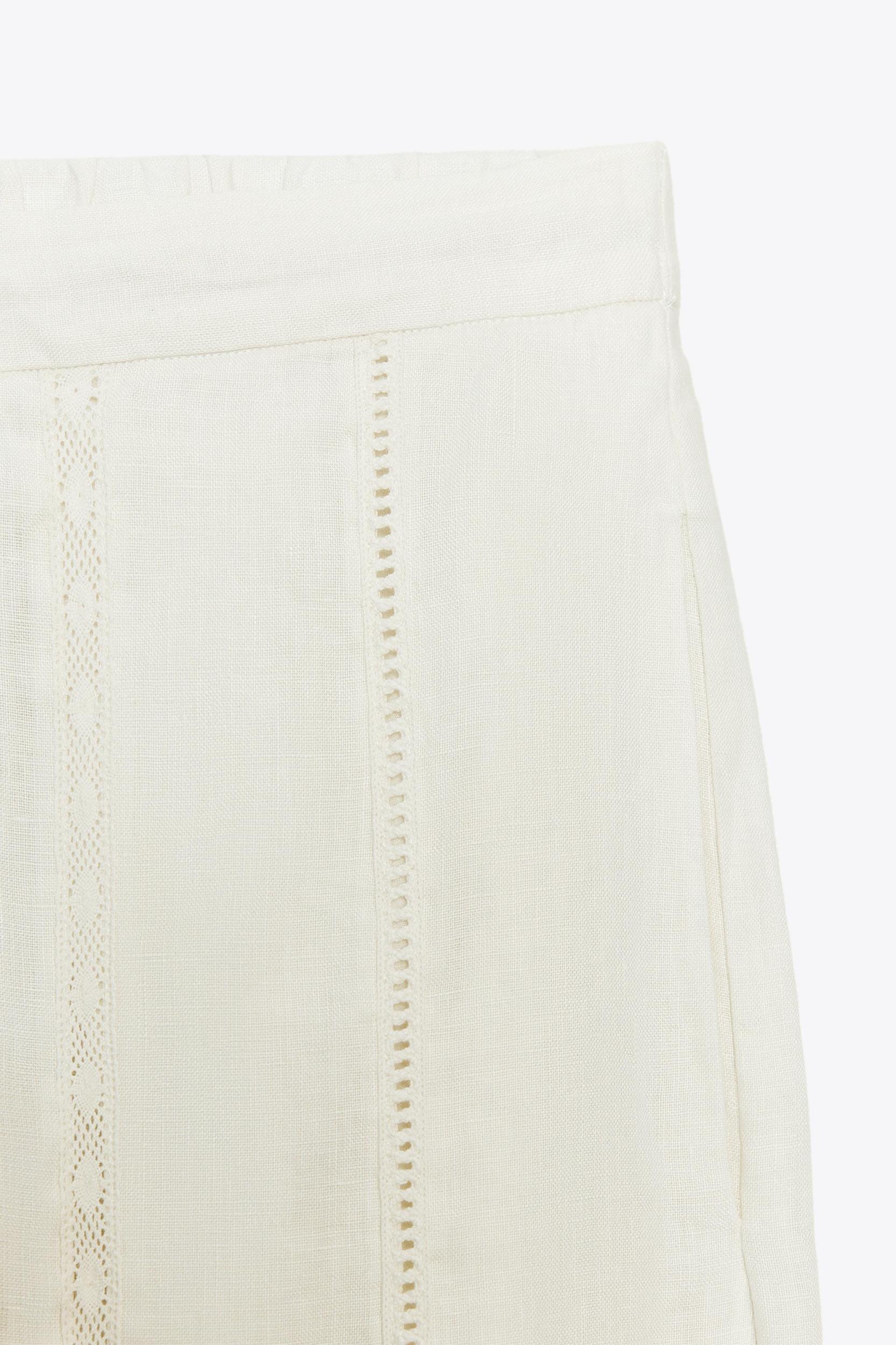 100% LINEN PANTS WITH TRIM ZW COLLECTION Product Image