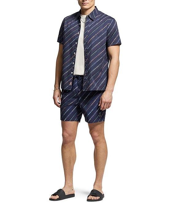 Psycho Bunny 5.75#double; Inseam Renmark Print Swim Trunks Product Image