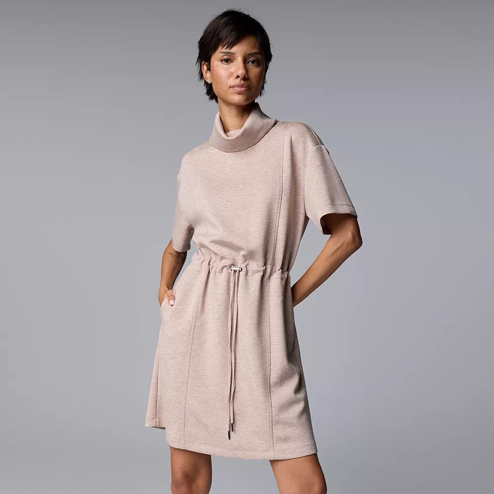 Women's Simply Vera Vera Wang Drawcord Short Dress, Size: Medium, Tapestry  Grey Product Image