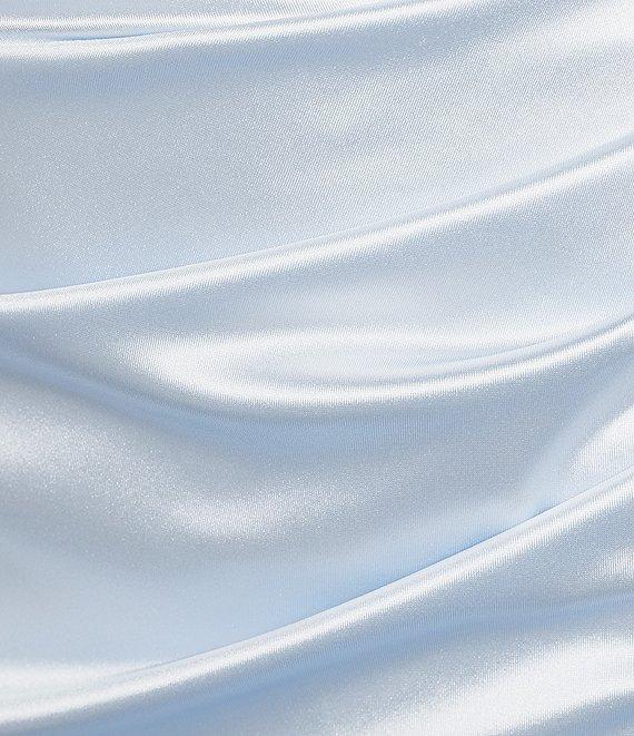 B. Darlin Spaghetti Strap Pleated Front Slit Fitted Dress Product Image