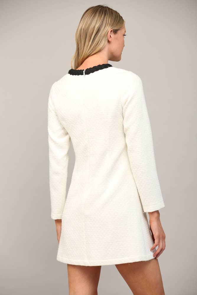 Braided Trim Tweed Dress Product Image