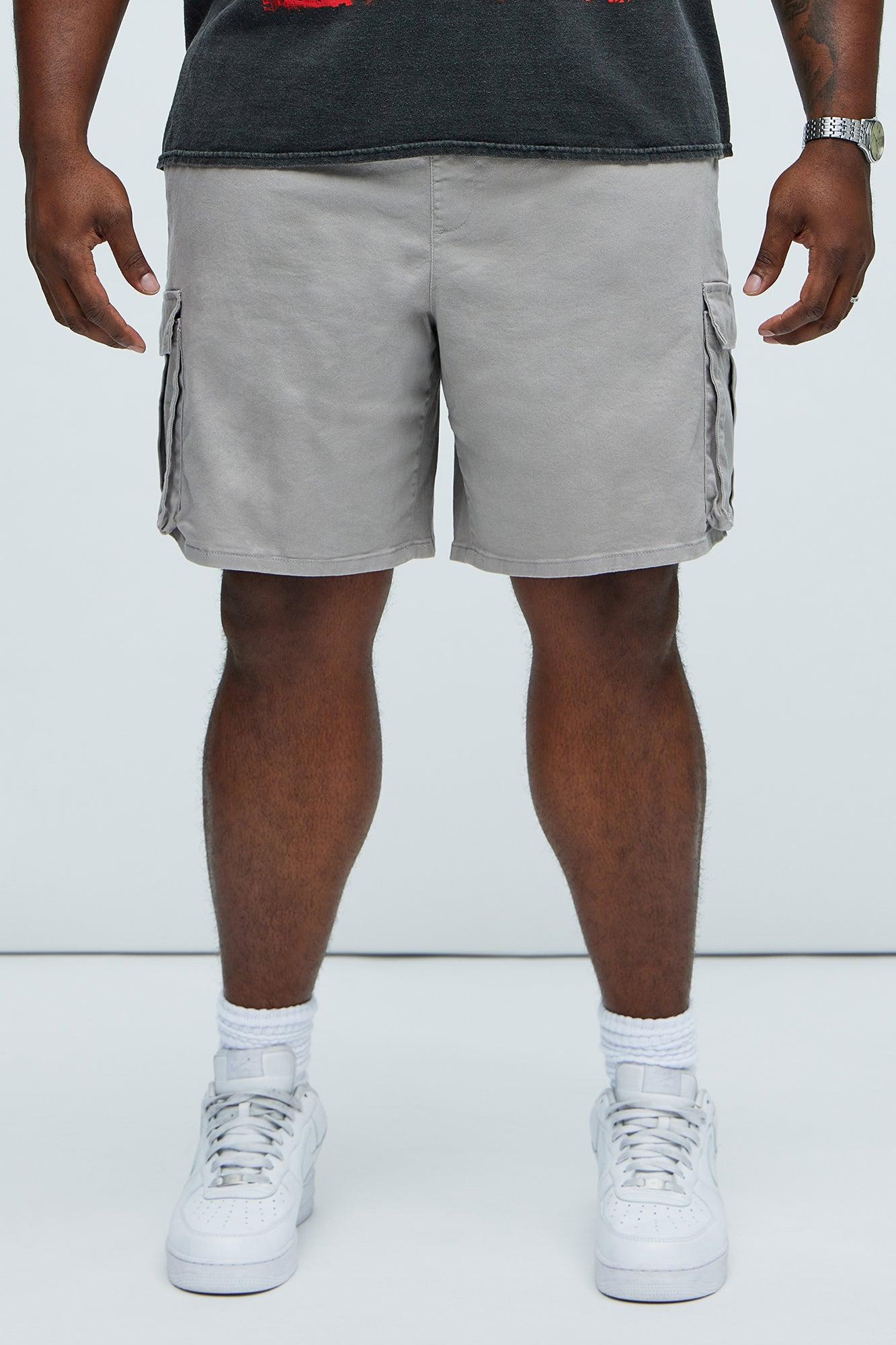 Twill Volley Cargo Shorts - Grey Product Image