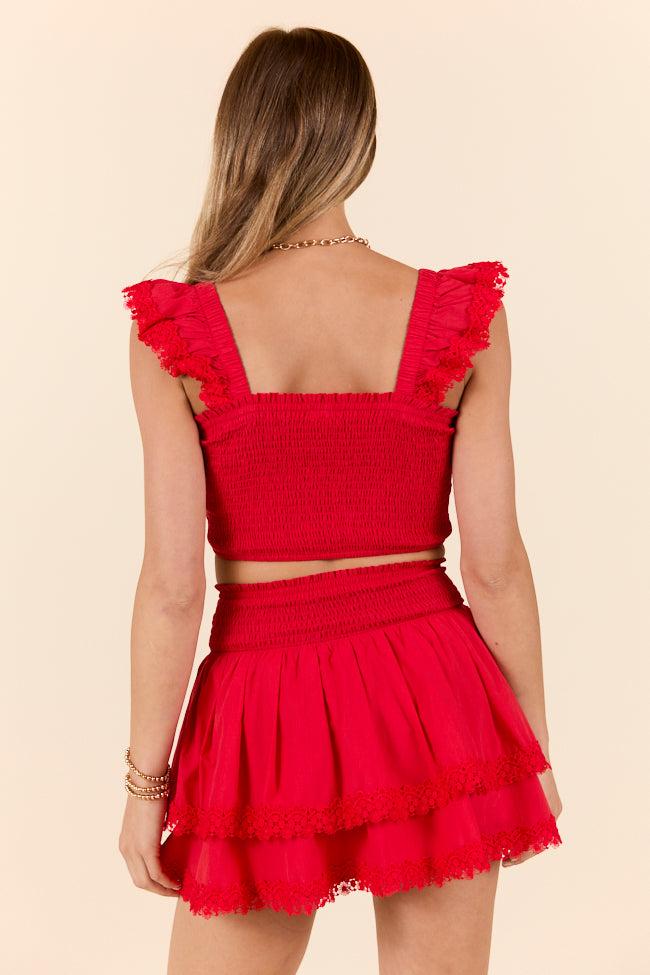 Sweet Talk Red Flutter Shoulder Tank and Skort Set DOORBUSTER Product Image