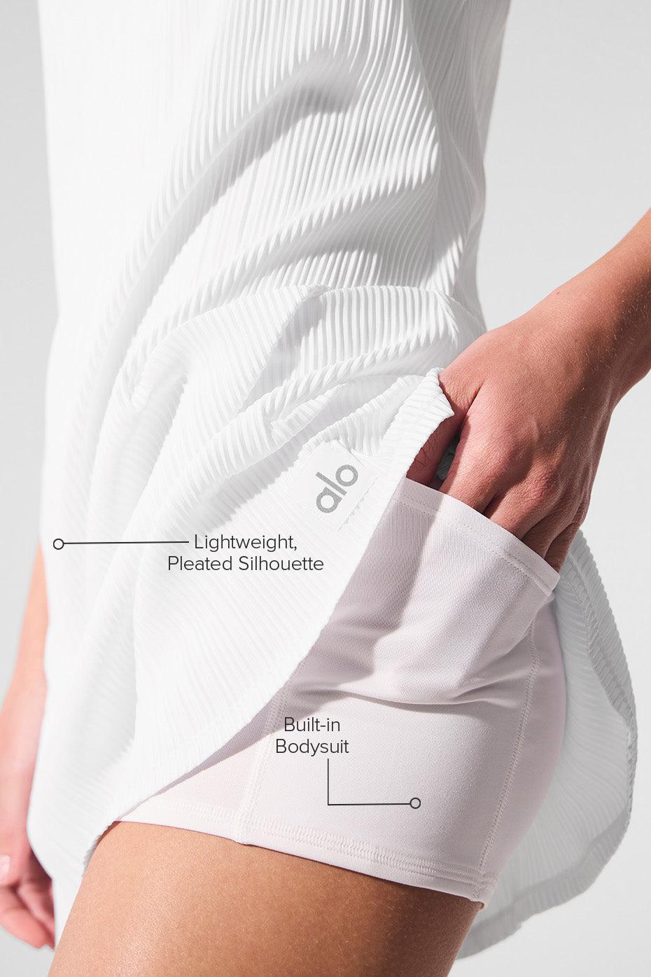 Micro Plisse Game On Tennis Dress - White Female Product Image