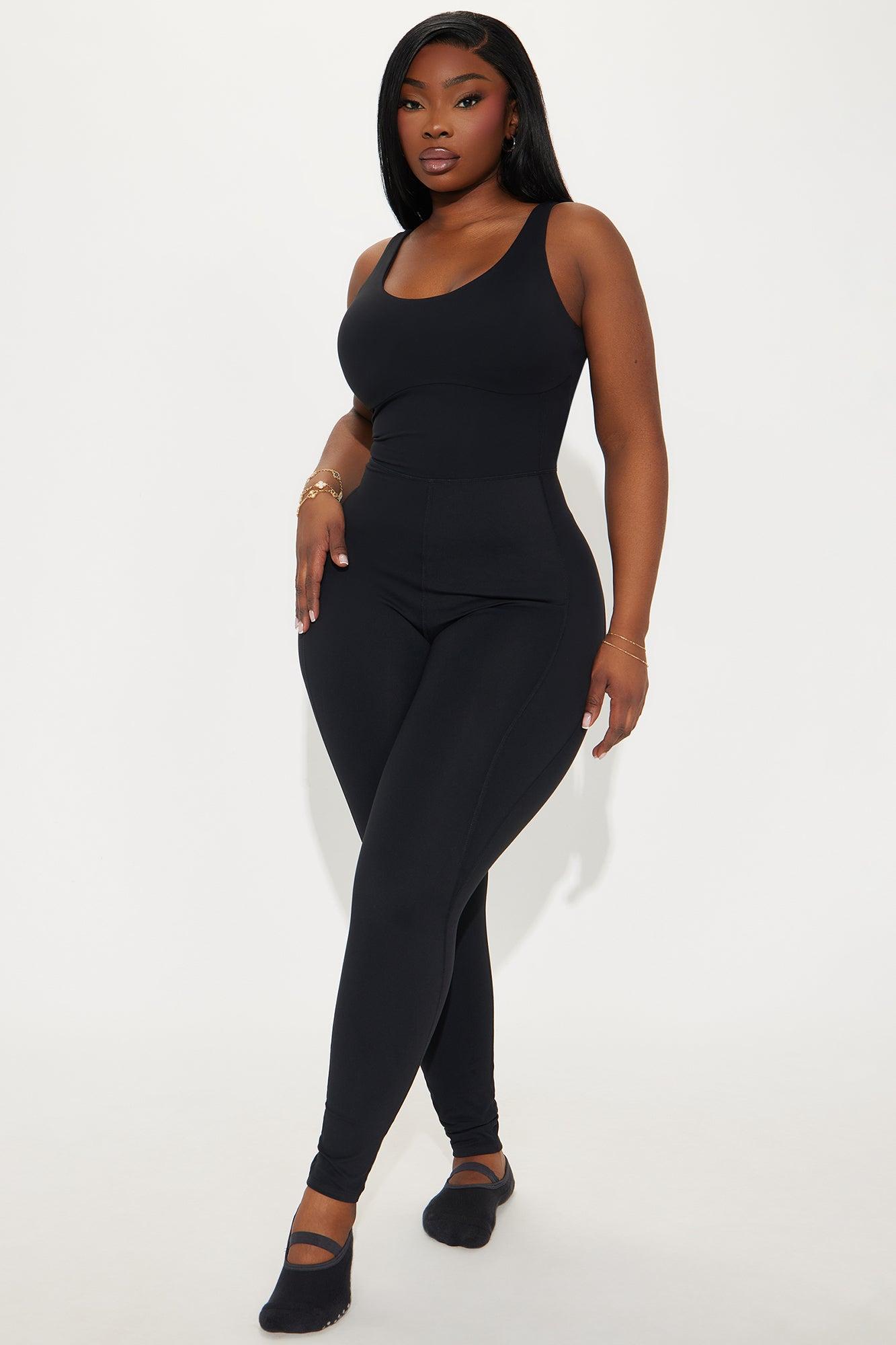 Stretch & Shine Super Soft Active Jumpsuit - Black Product Image