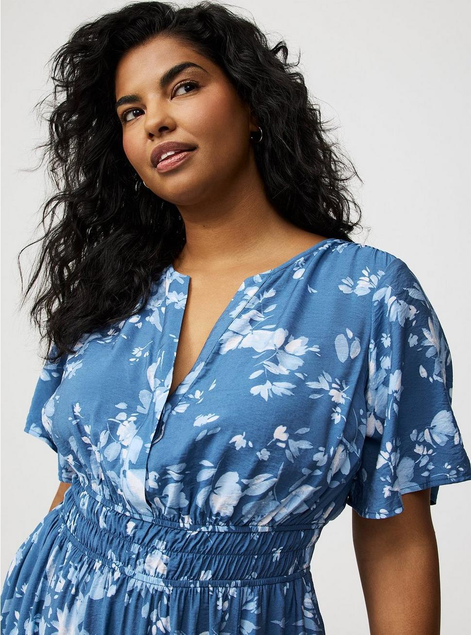 Y-Neck Tiered Maxi Dress Product Image