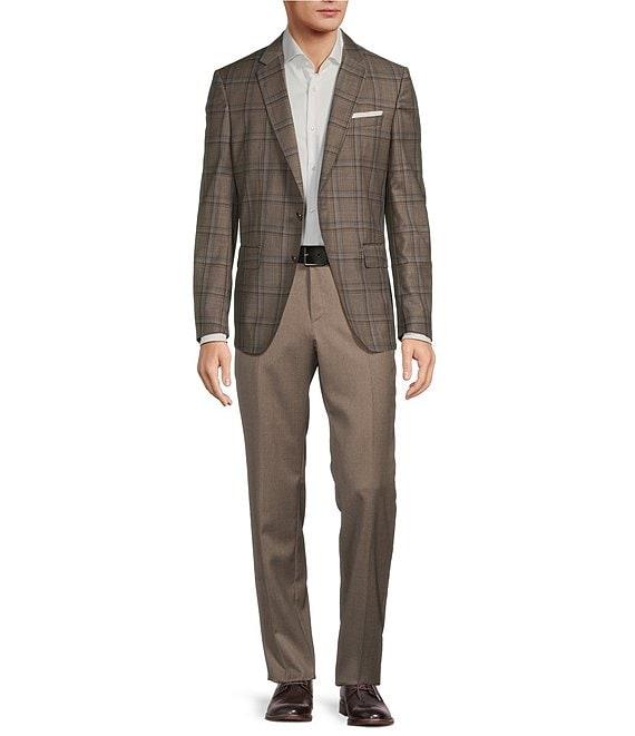 Hugo Boss Genius Slim Fit Flat Front Solid Dress Pants Product Image