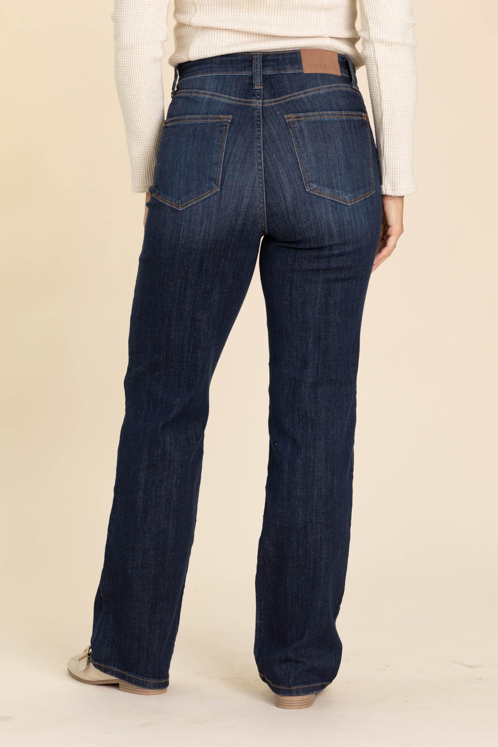 Judy Blue Dark Wash Straight Jeans Product Image
