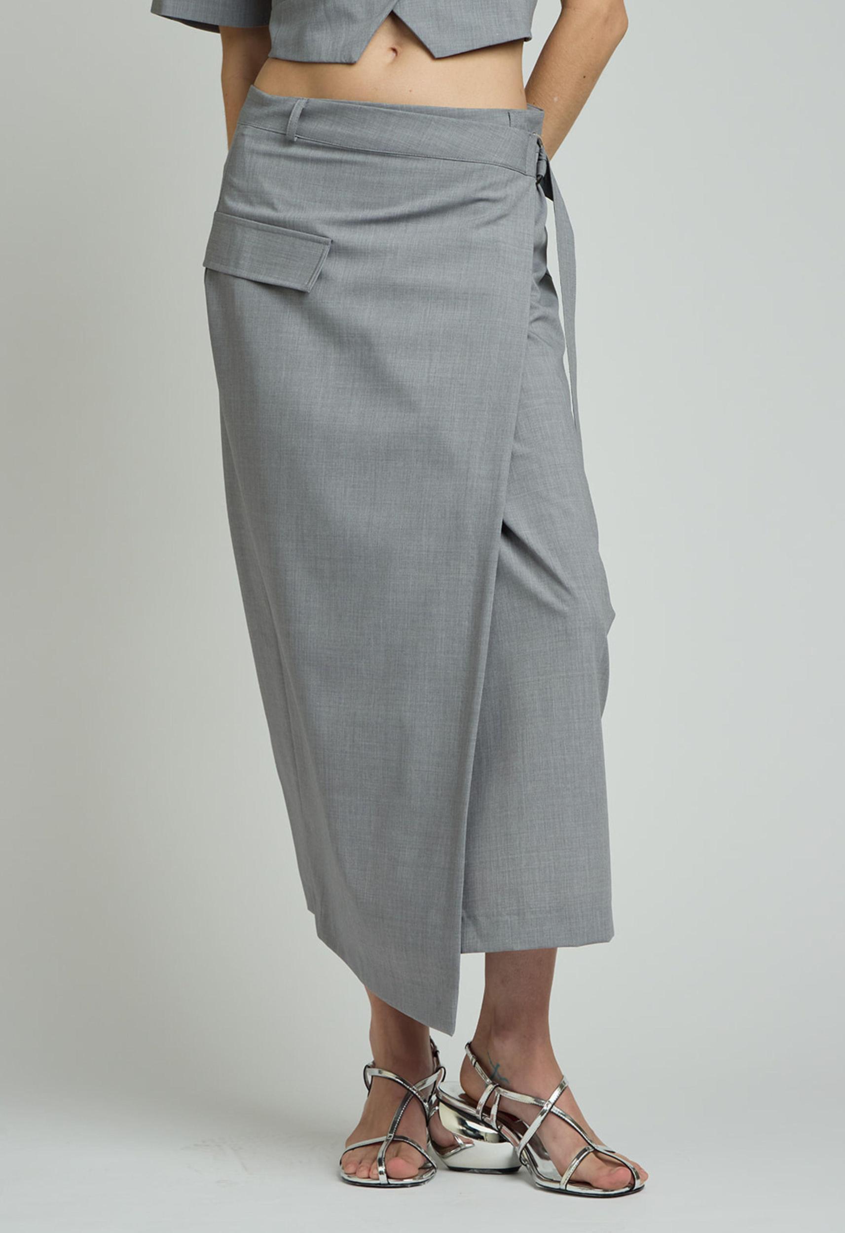 Kingsley Midi Skirt in Heather Grey Product Image