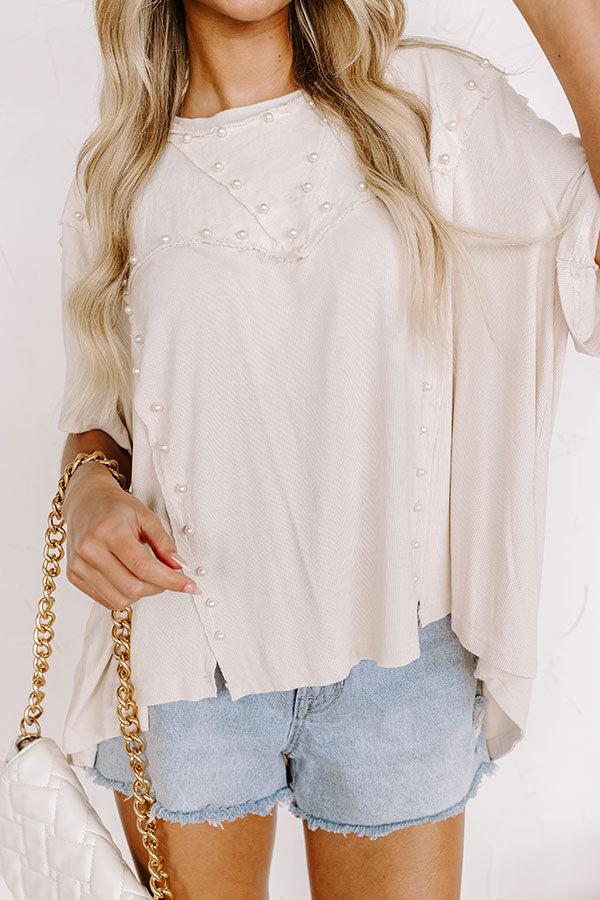Poised Romance Embellished Top In French Vanilla Product Image