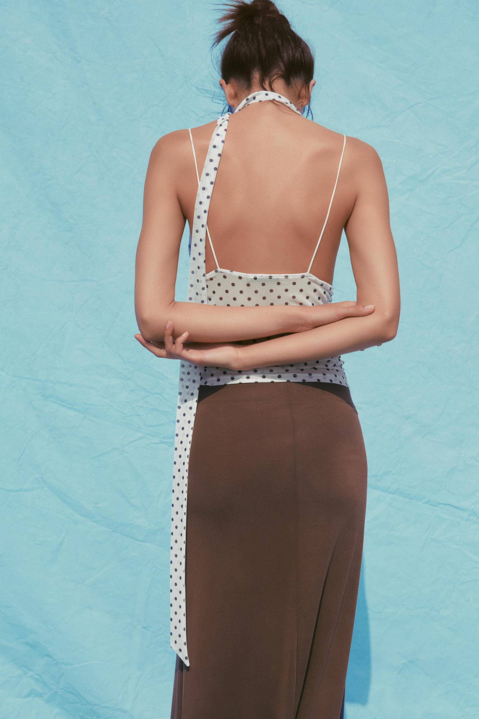 POLKA DOT SCARF TOP Product Image