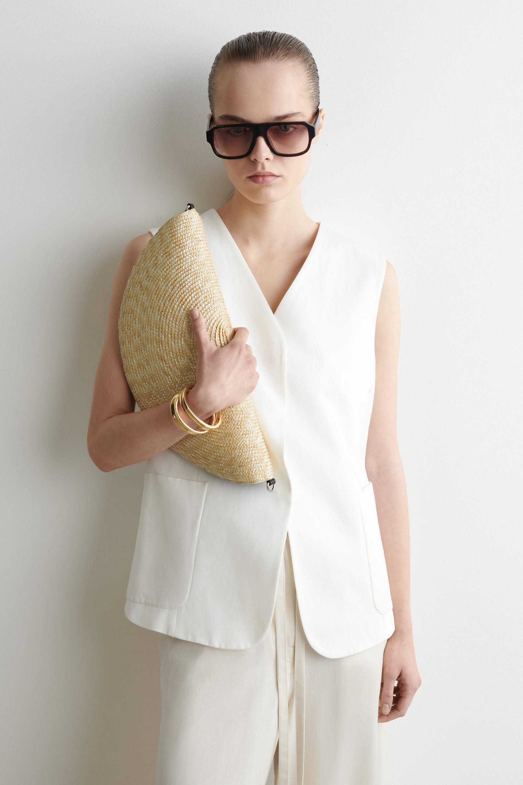 SOLEIL CLUTCH BAG - STRAW Product Image