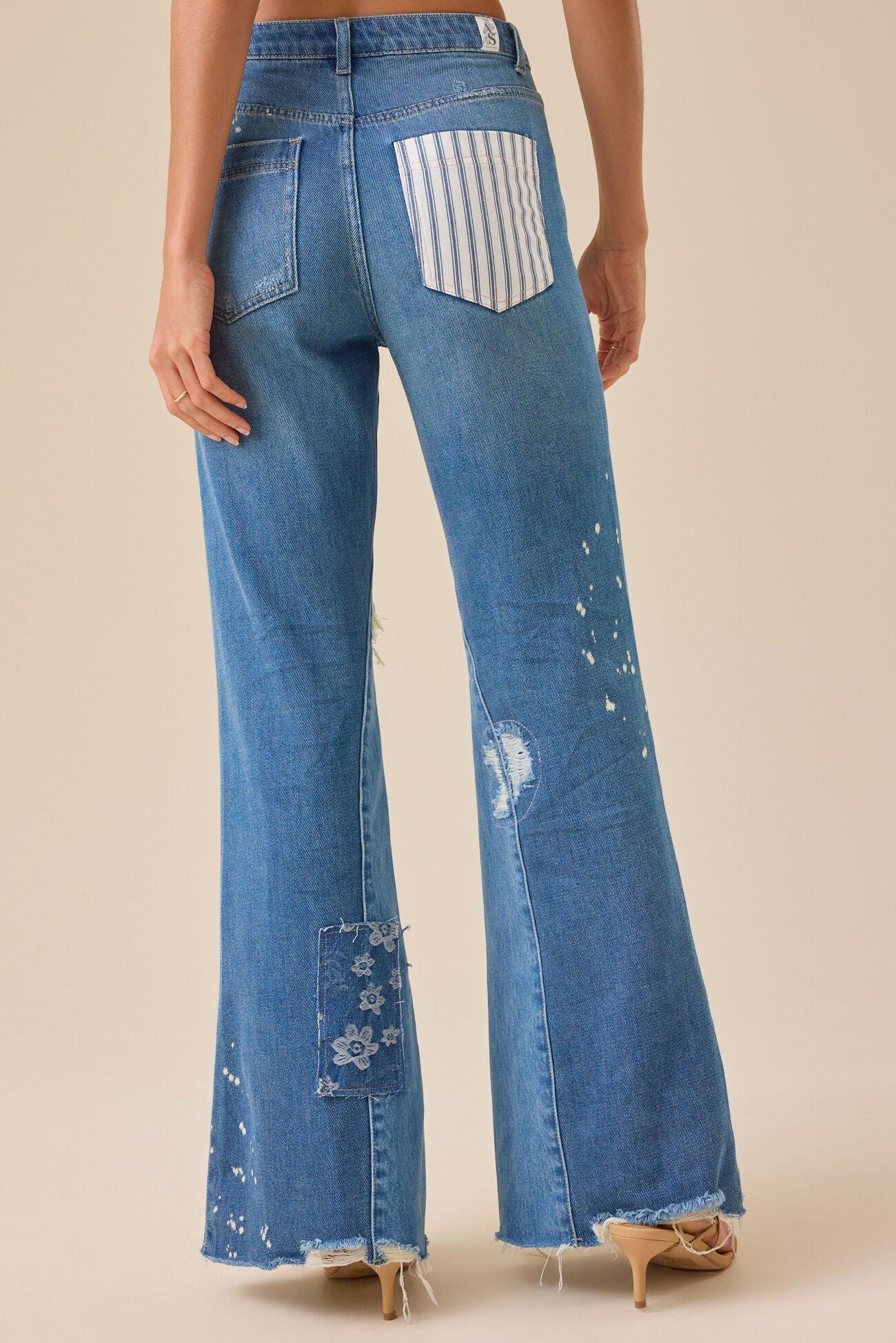 Keri Patchwork Flare Jean Product Image