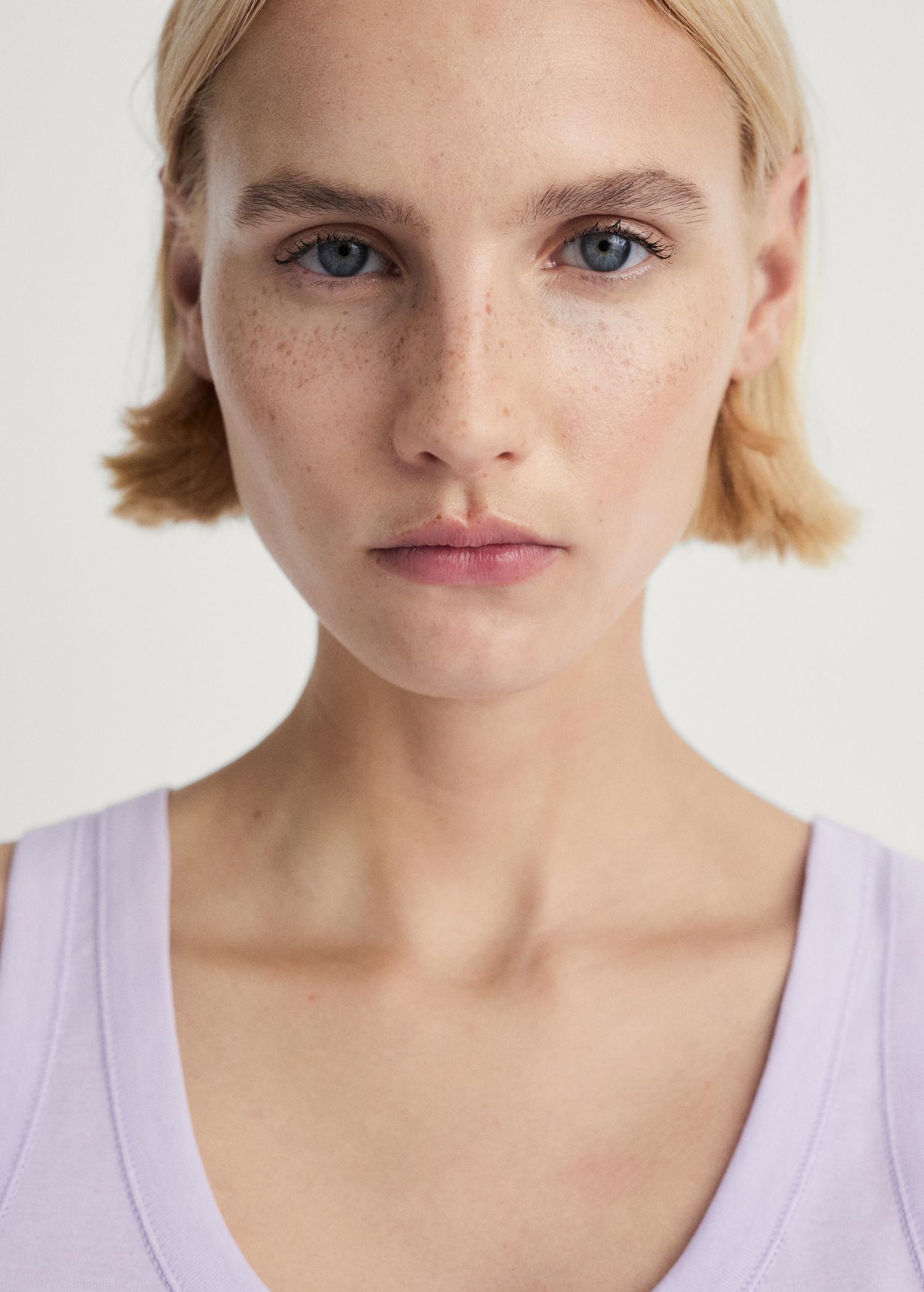 Cotton top with straps - Women | MANGO USA Product Image