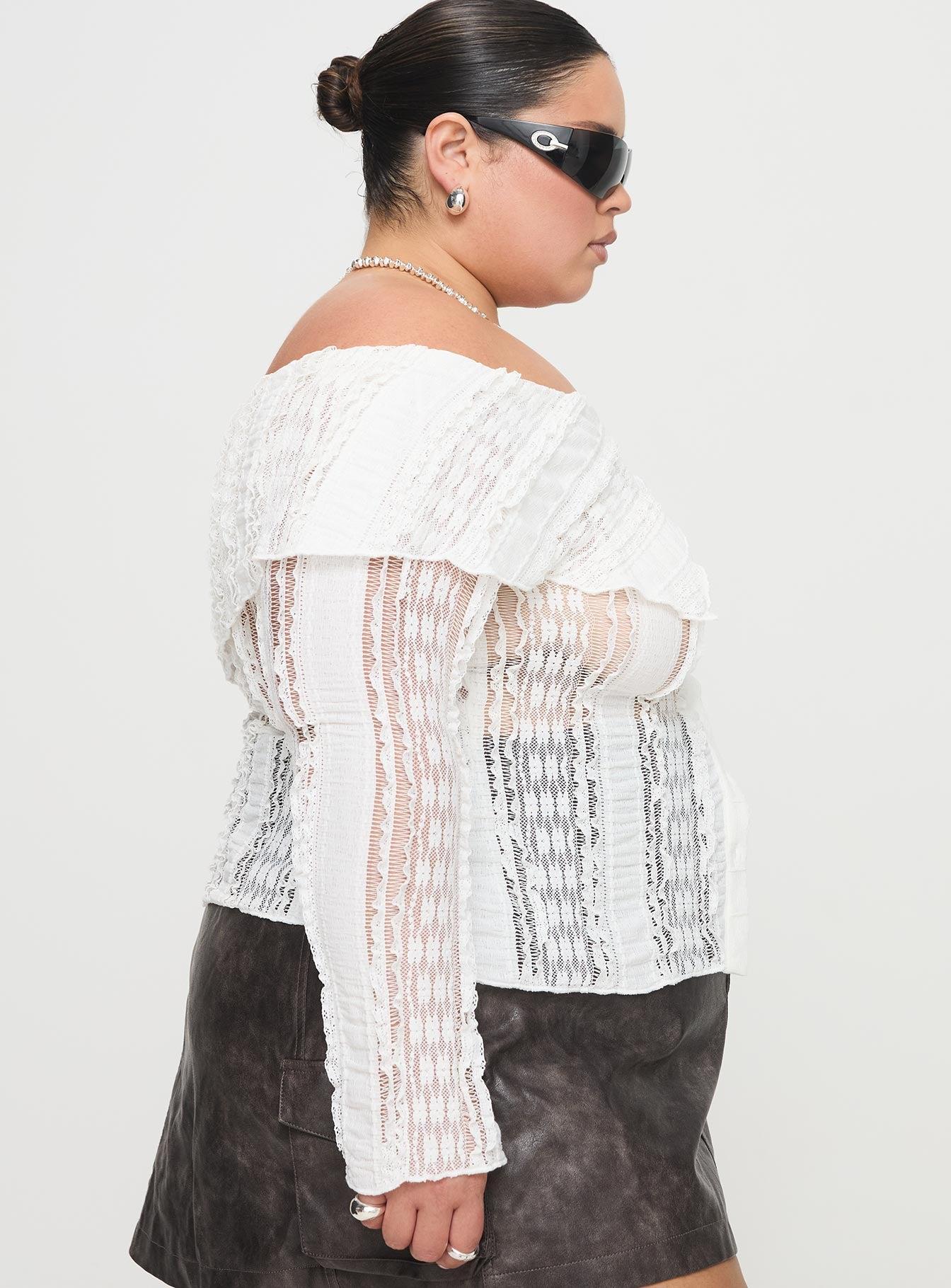 Lisbeth Off The Shoulder Top White Curve Product Image