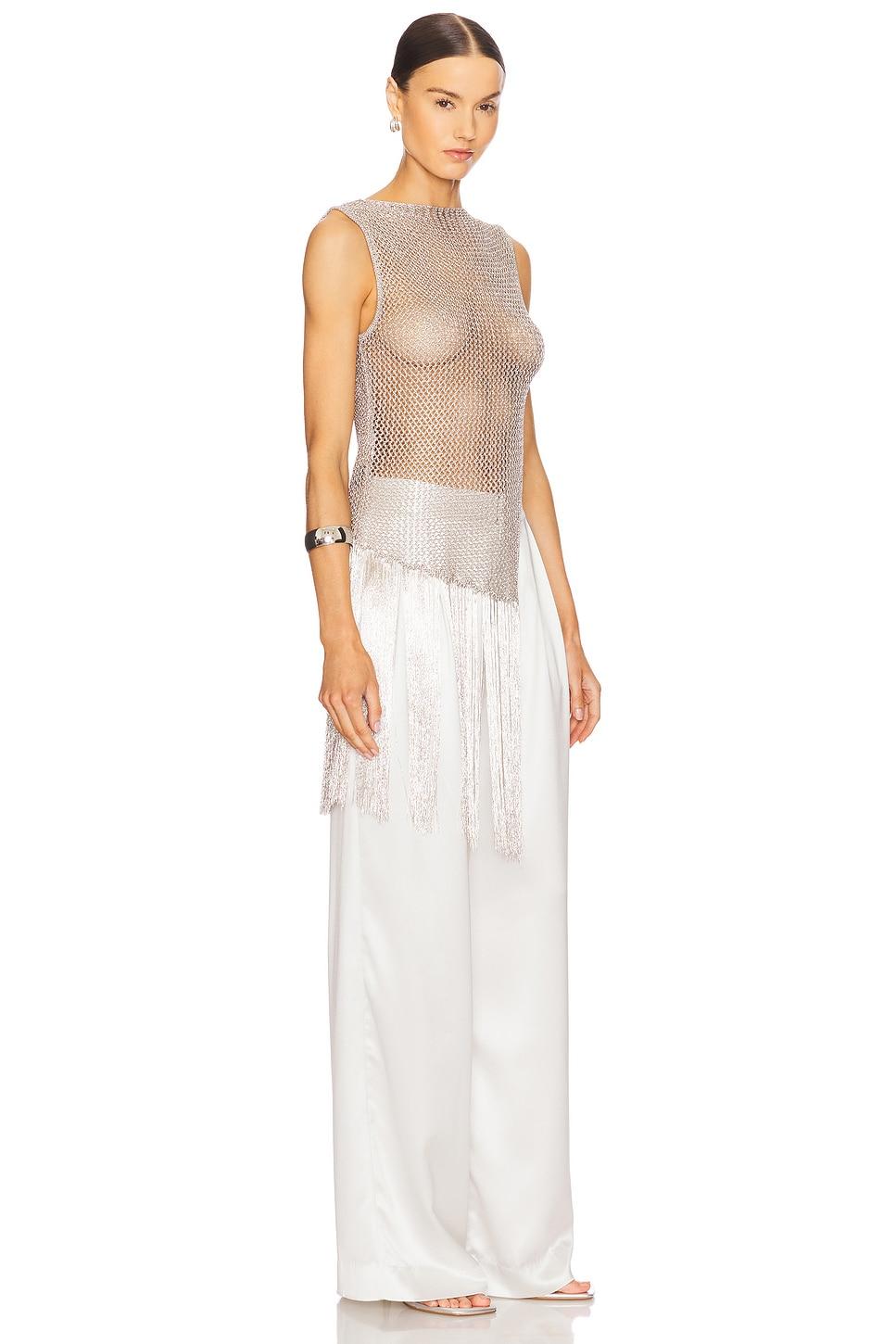 Metallic Netting Fringe Asymmetric Top Lapointe Product Image
