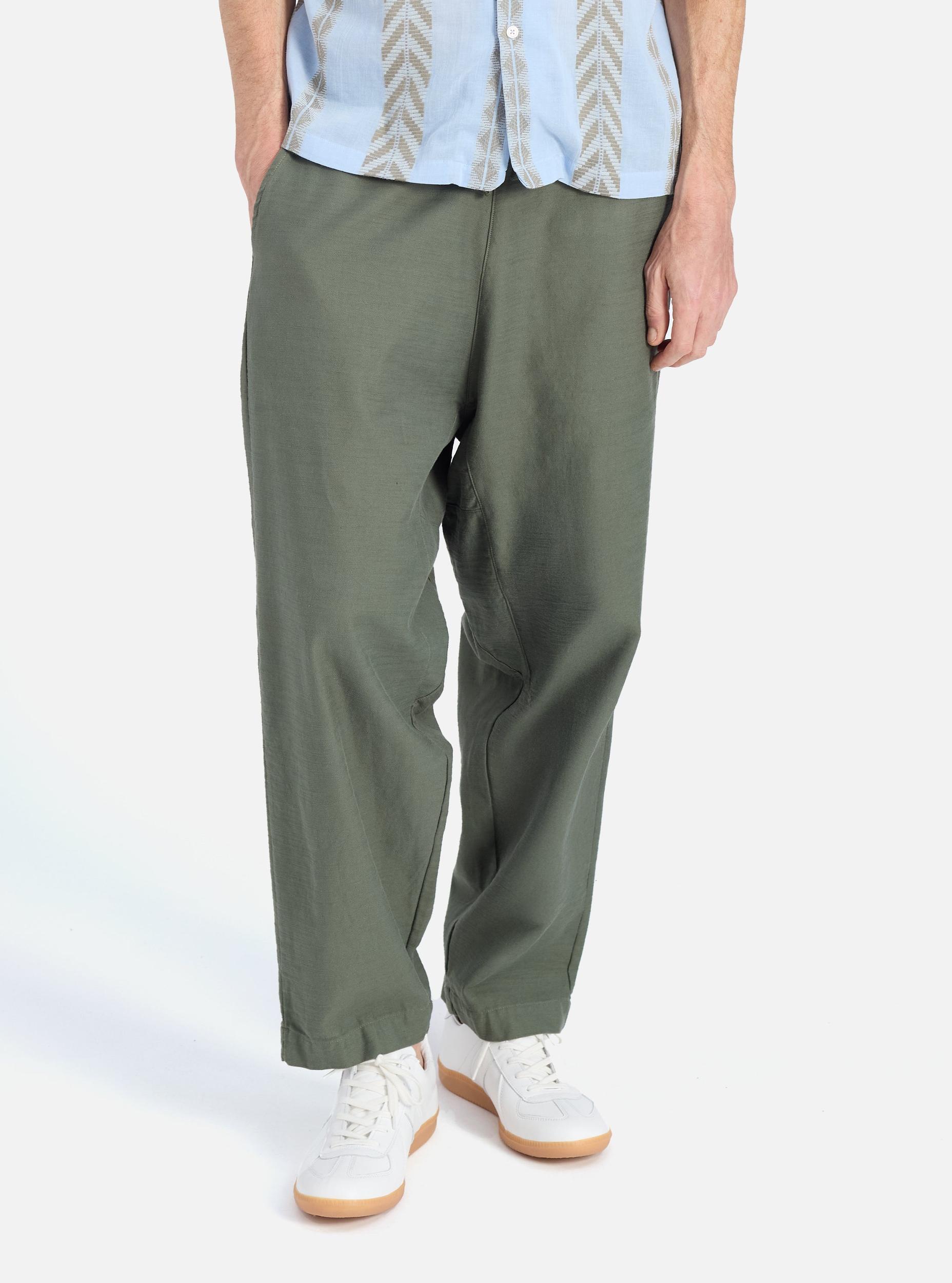 Olive Slub Sateen Braga Pant Product Image