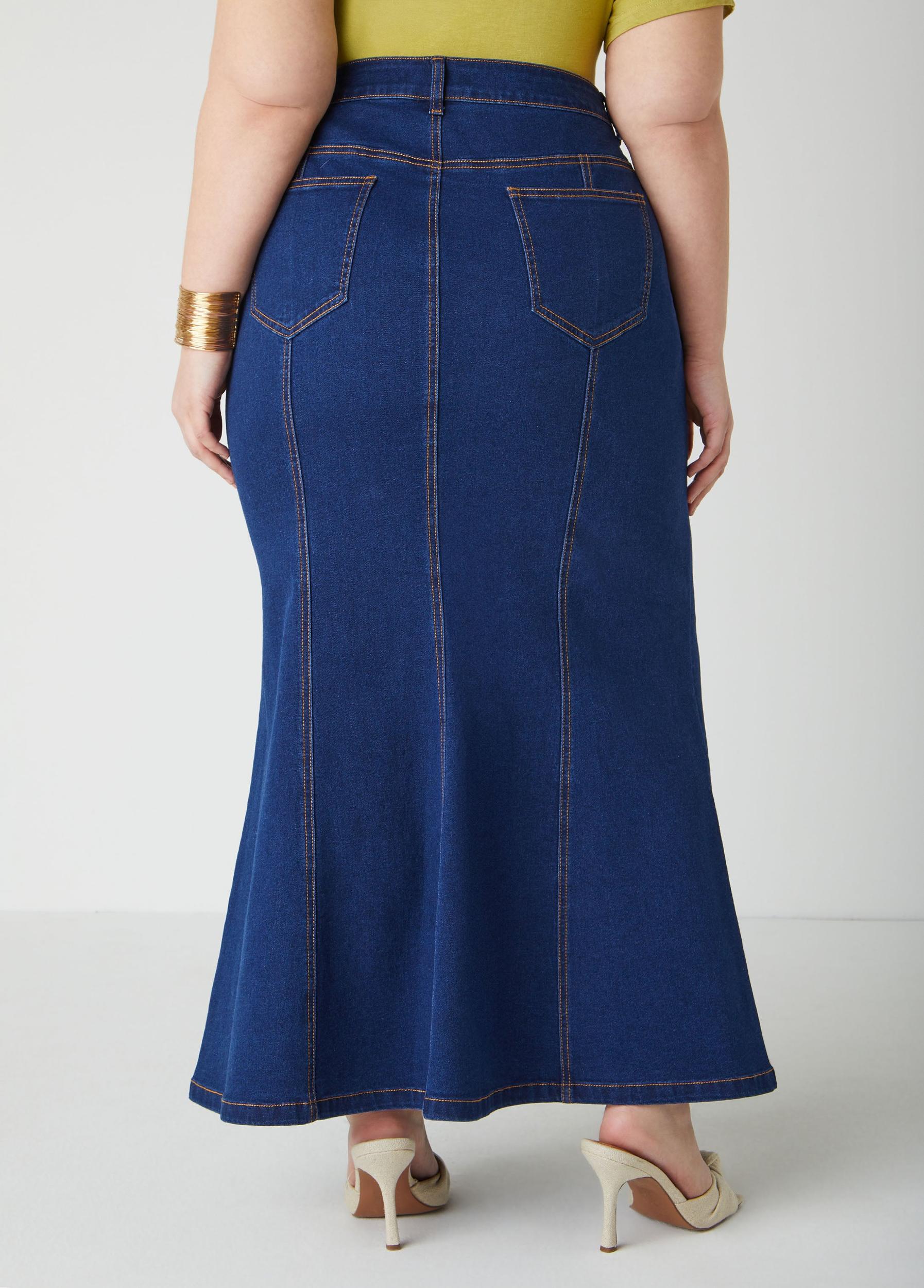 Mermaid Denim Maxi Skirt Product Image