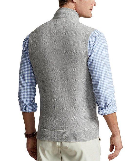 Polo Ralph Lauren Mesh-Knit Full-Zip Sweater Vest Product Image