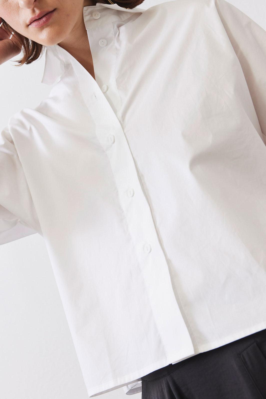 Oversized Poplin Cropped Blouse Product Image