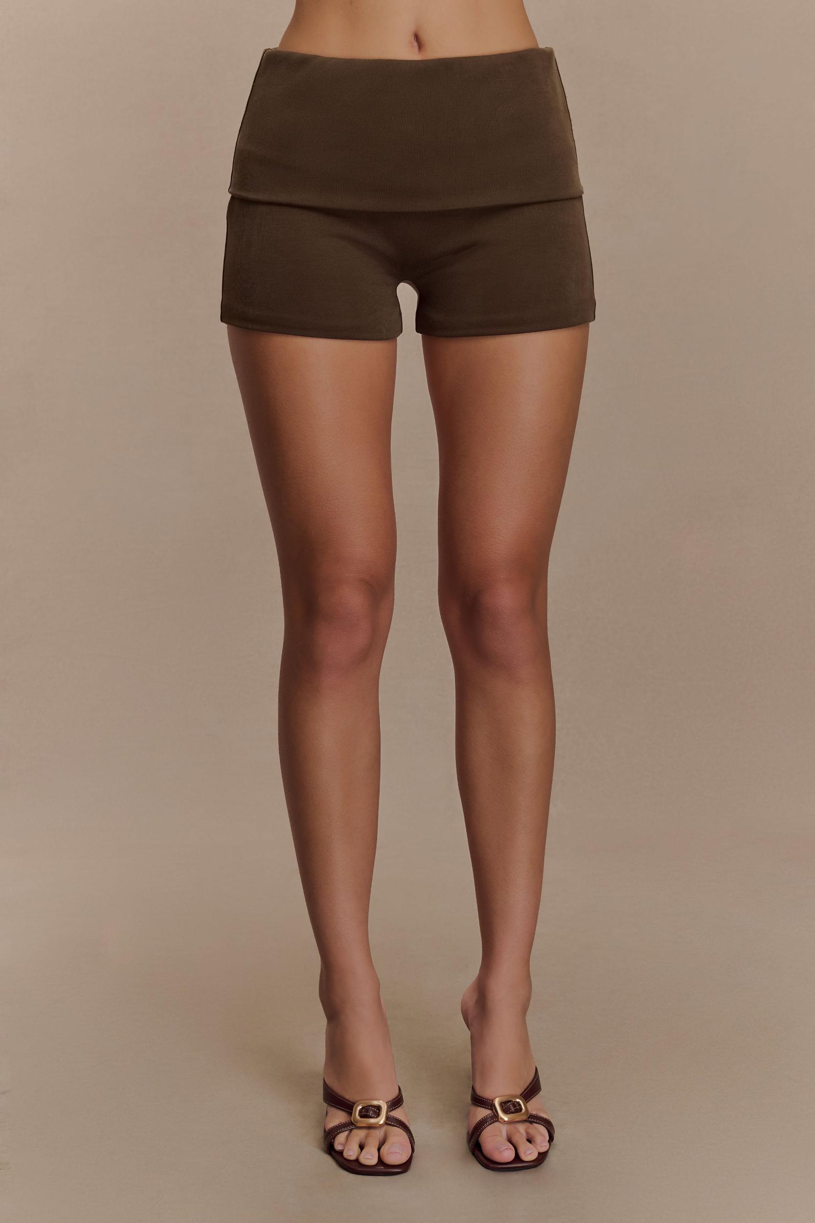 Birdie Fold Over Shorts - Chocolate Product Image