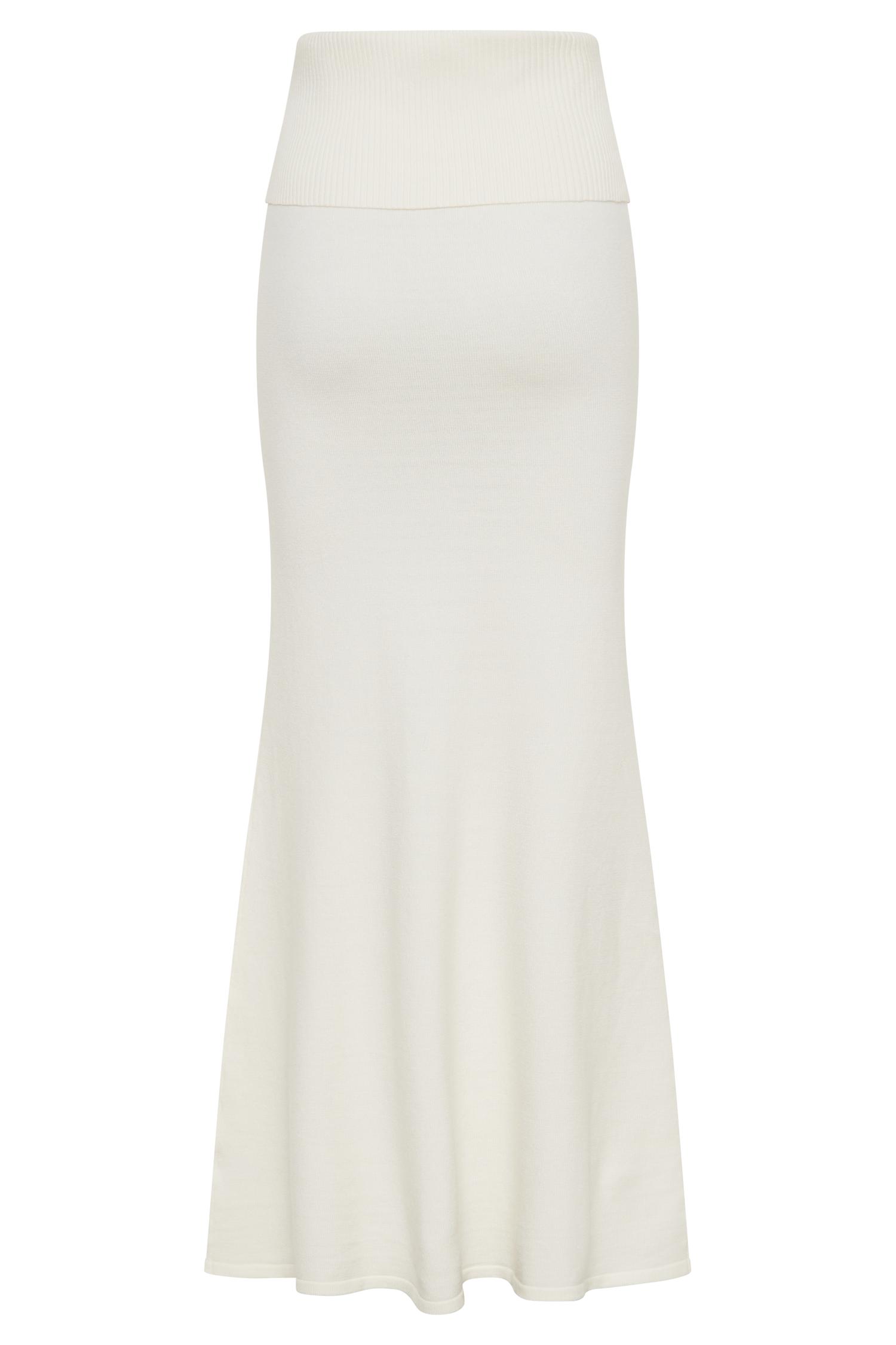 Karlie Knit Maxi Skirt With Ribbed Waist - Ivory Product Image