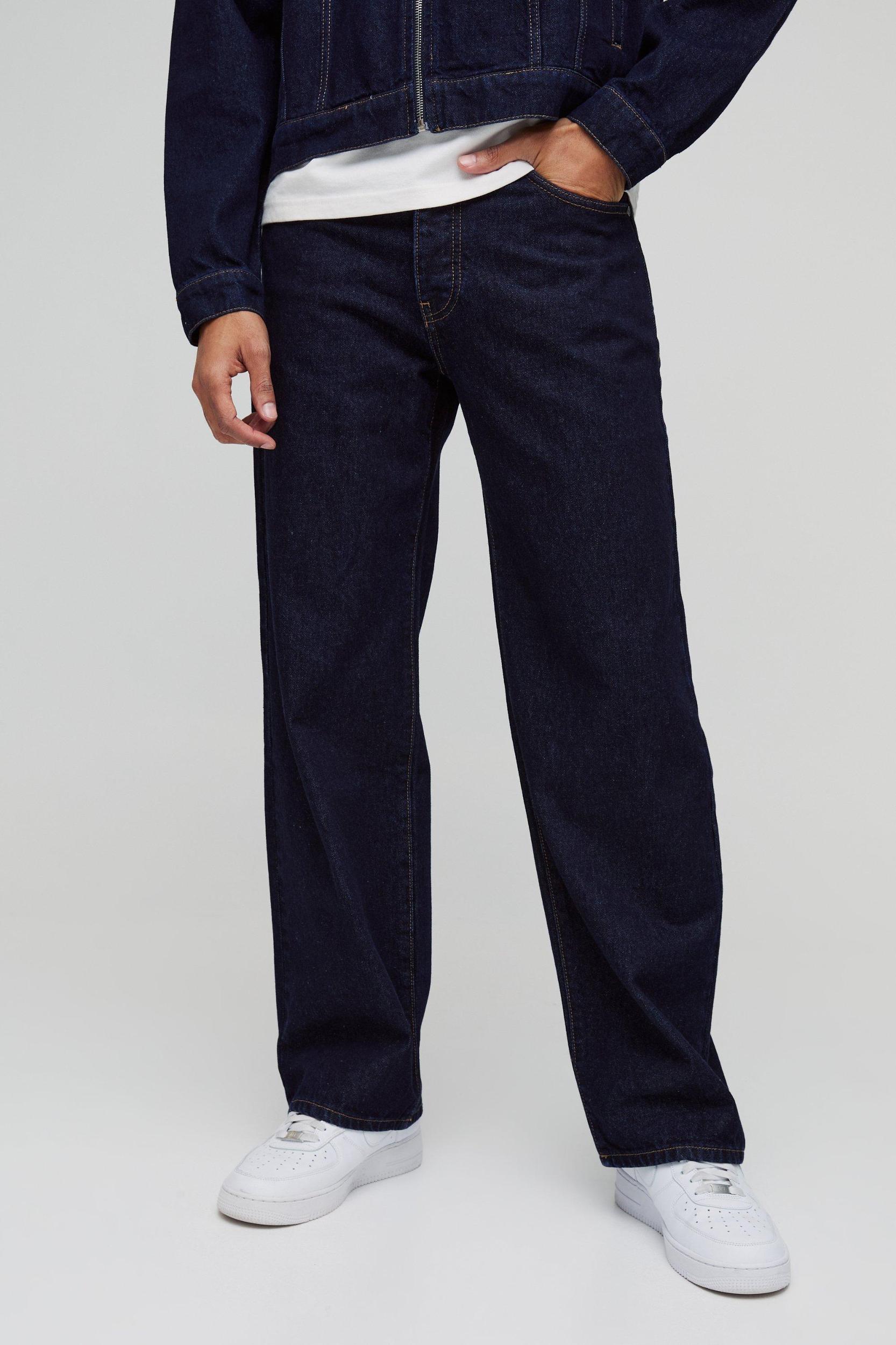 Relaxed Fit LA Embroidery Jeans | boohooMAN USA Product Image