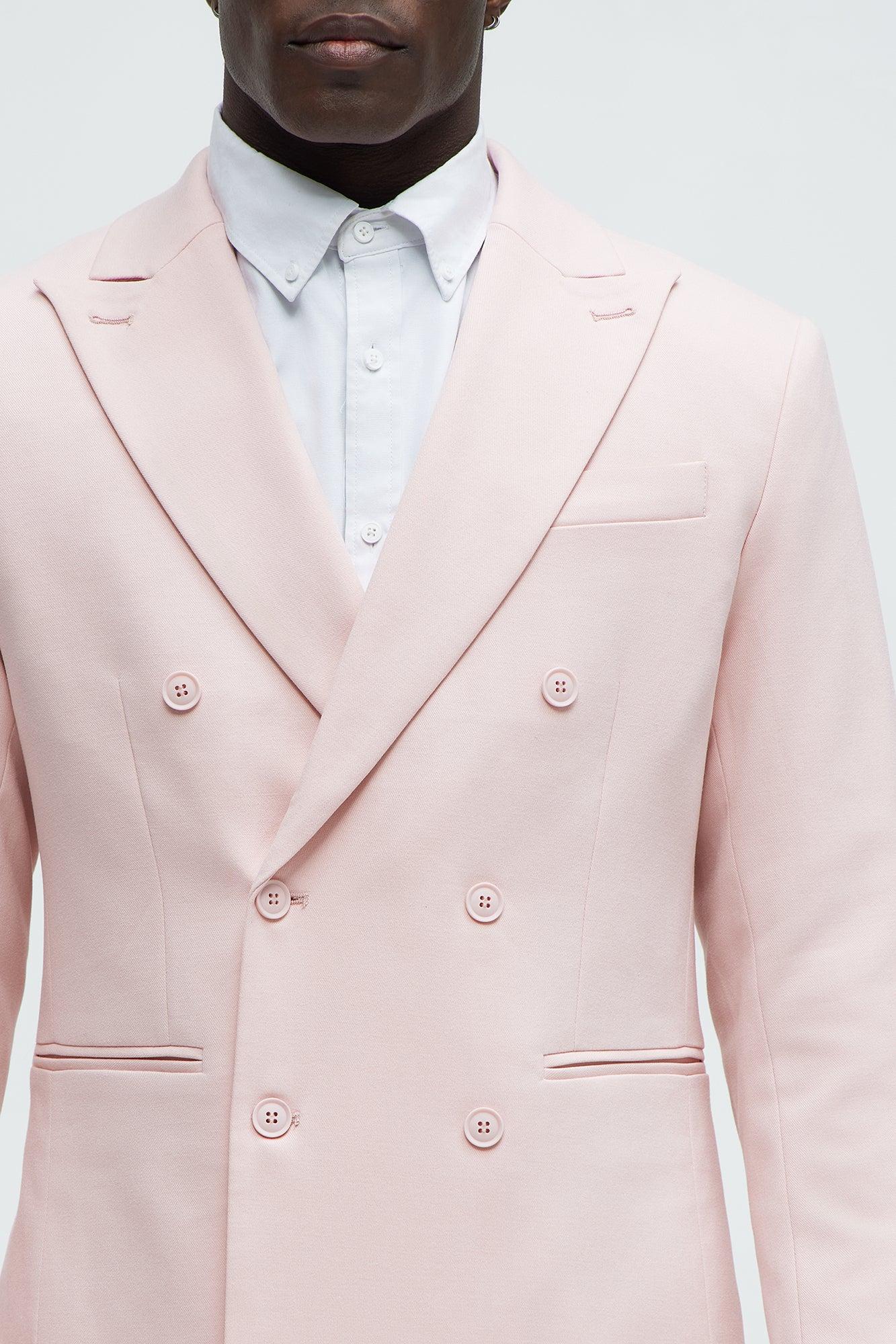 High Peak Lapel Suit Blazer - Pink Product Image
