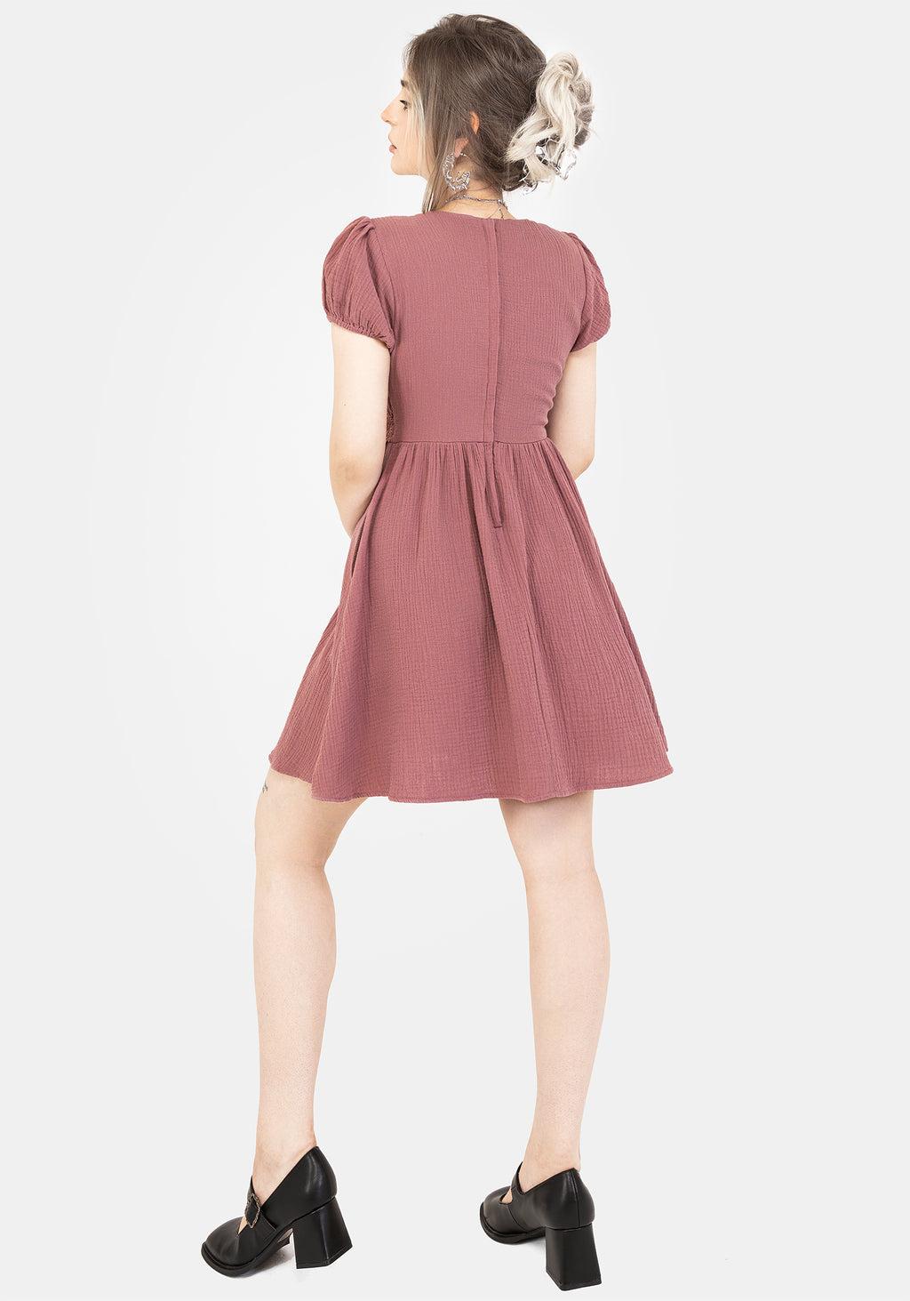 Rosamoth Applique Trim Cotton Mini Smock Dress Product Image